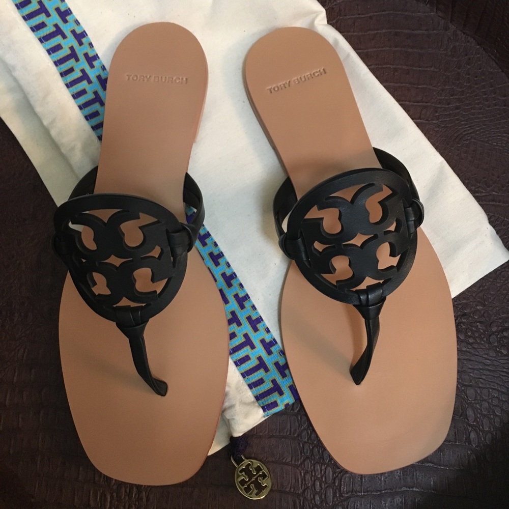 NEW• Tory Burch Miller Square Toe Thong Sandal - Picture 4 of 5
